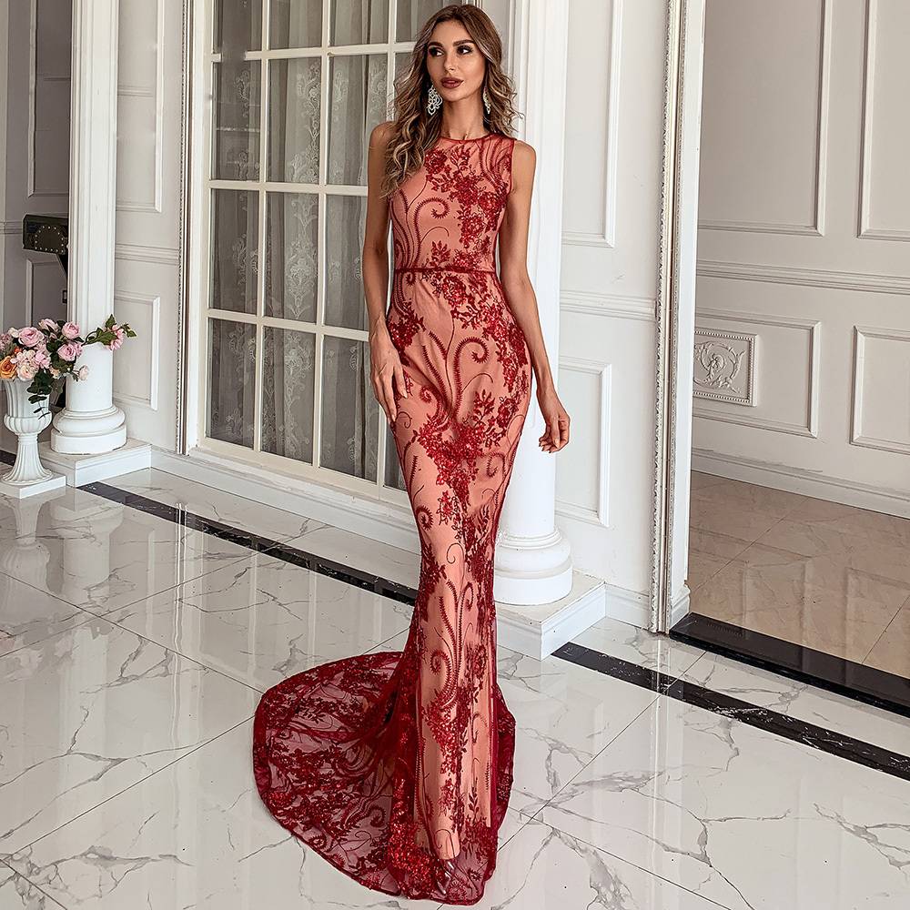 Lilah | Gestolen kussen lange jurk