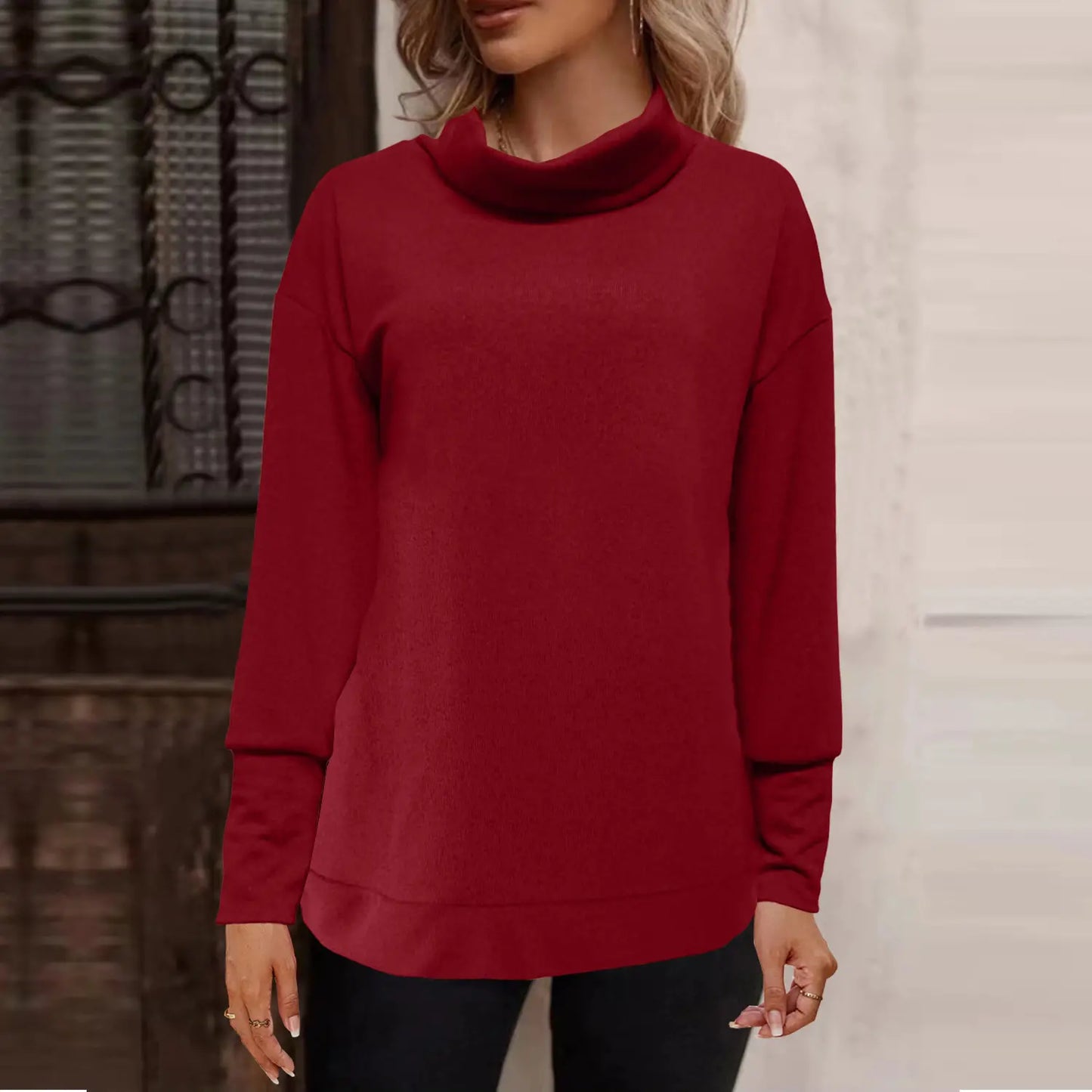 Pull de mode décontracté avec un cou rond pour les femmes