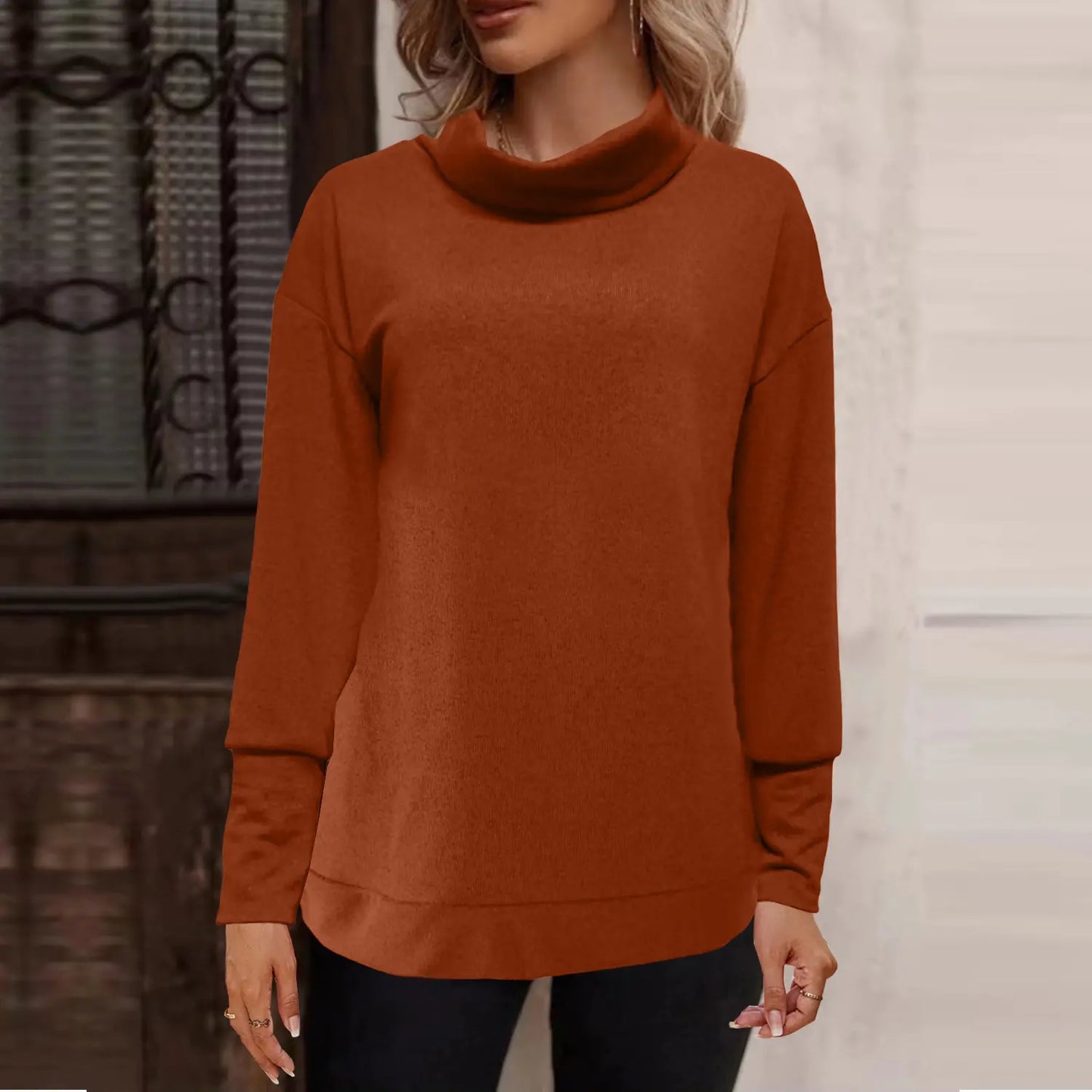 Pull de mode décontracté avec un cou rond pour les femmes