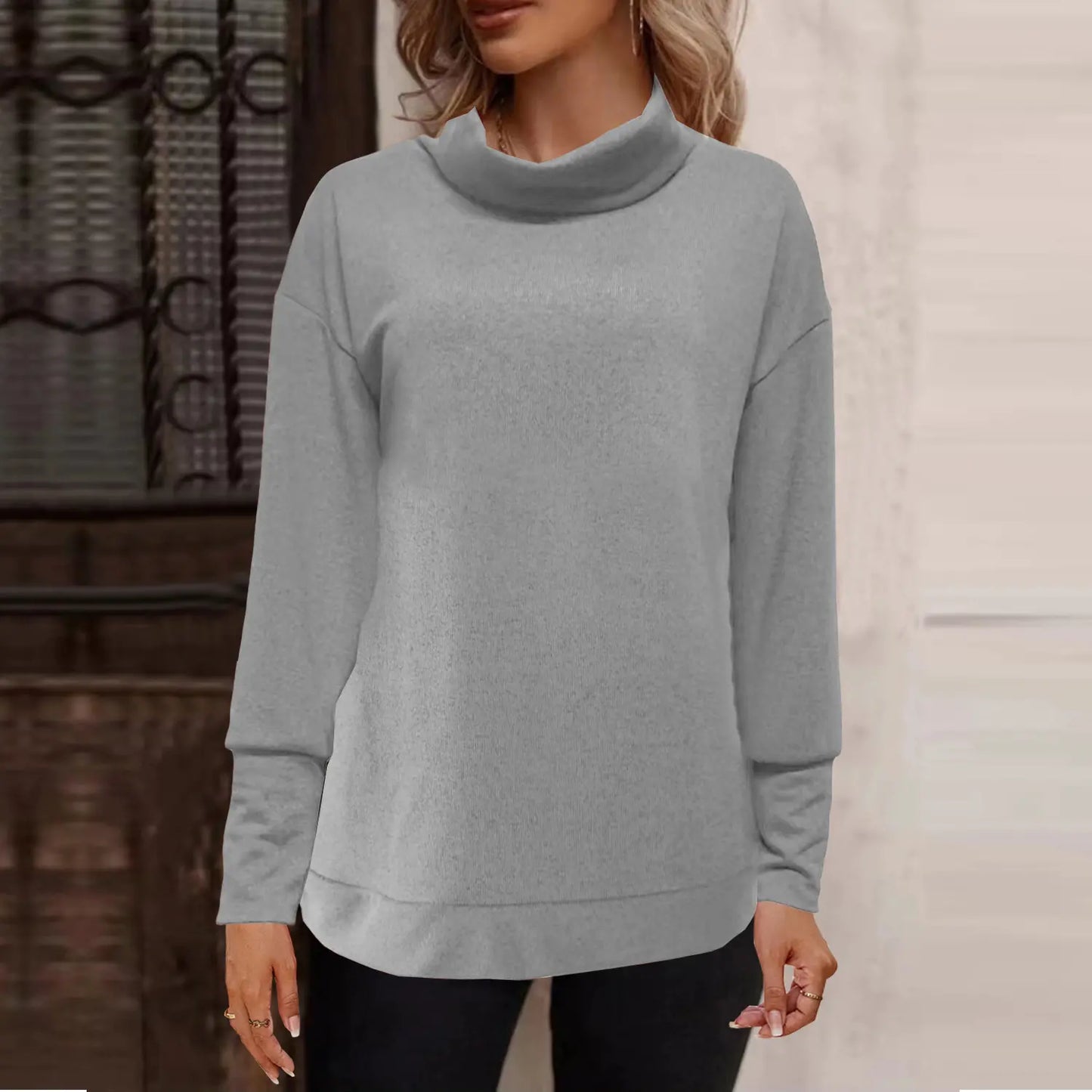 Pull de mode décontracté avec un cou rond pour les femmes