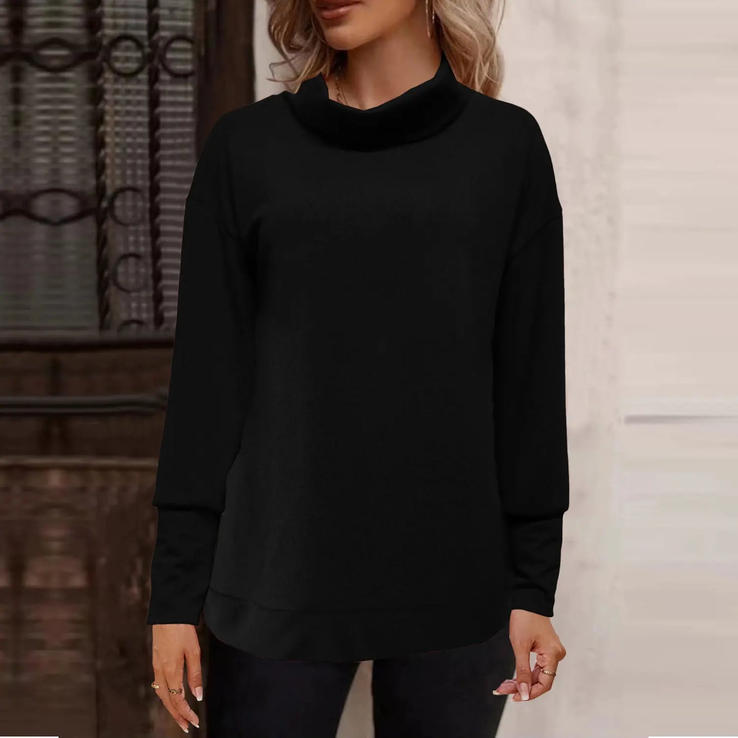 Pull de mode décontracté avec un cou rond pour les femmes