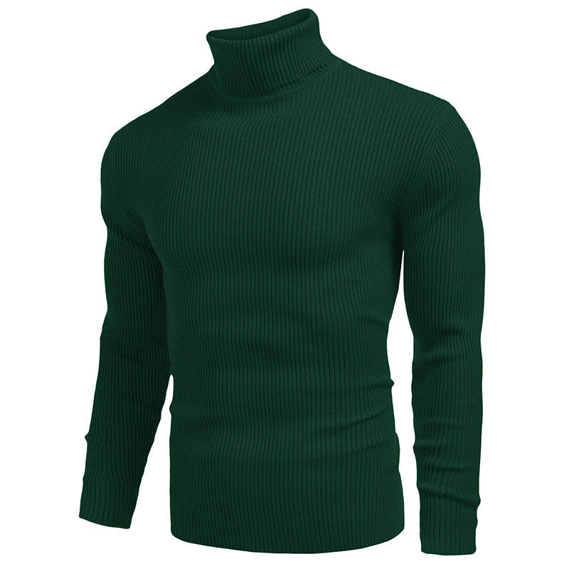 Pull fin à col roulé en tricot pour hommes d'hiver