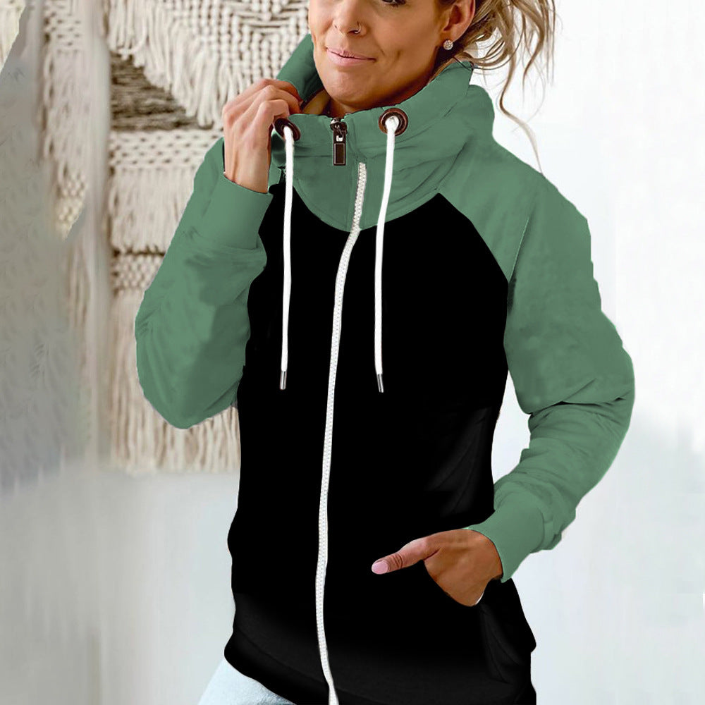 Grand sweat à capuche femme hiver manches longues poche zippée ample grand sweat