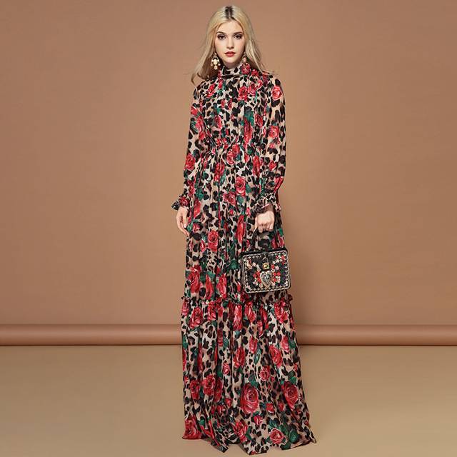Mia | Vrolijke Blooms maxi-jurk