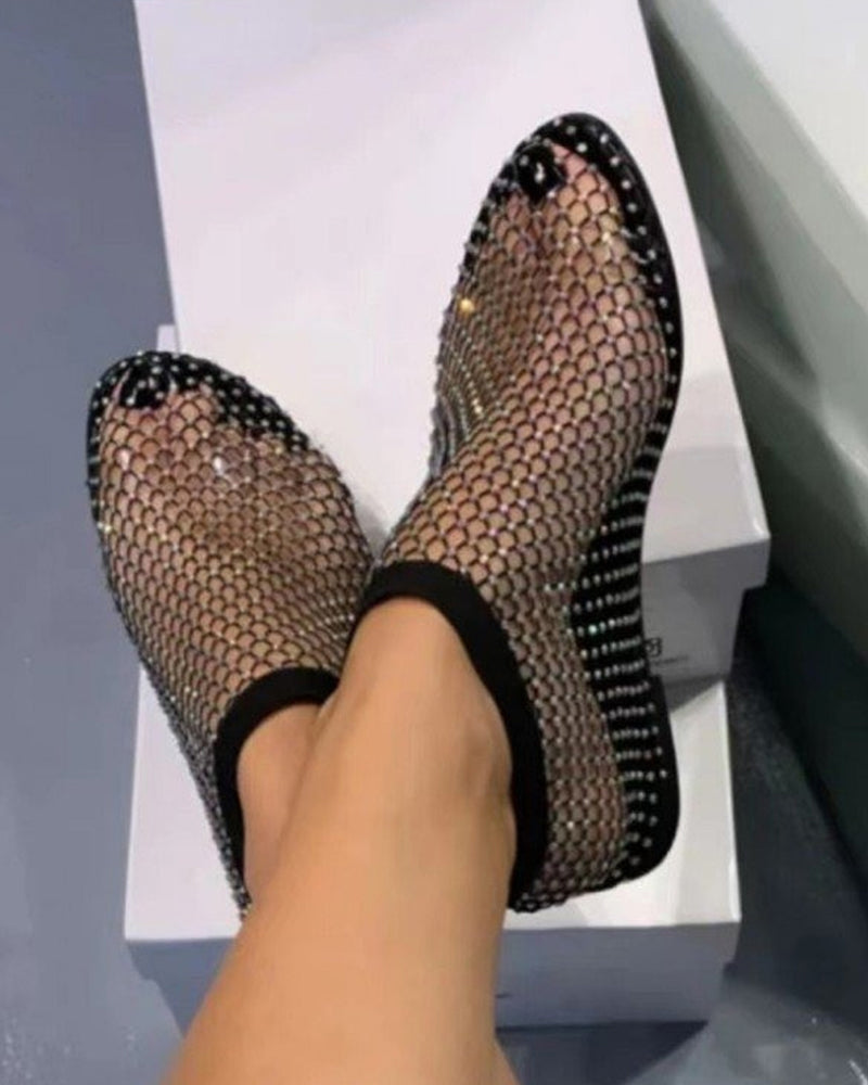 Veala | Glamoureuze Glanzende Ballerina Hakken voor Vrouwen