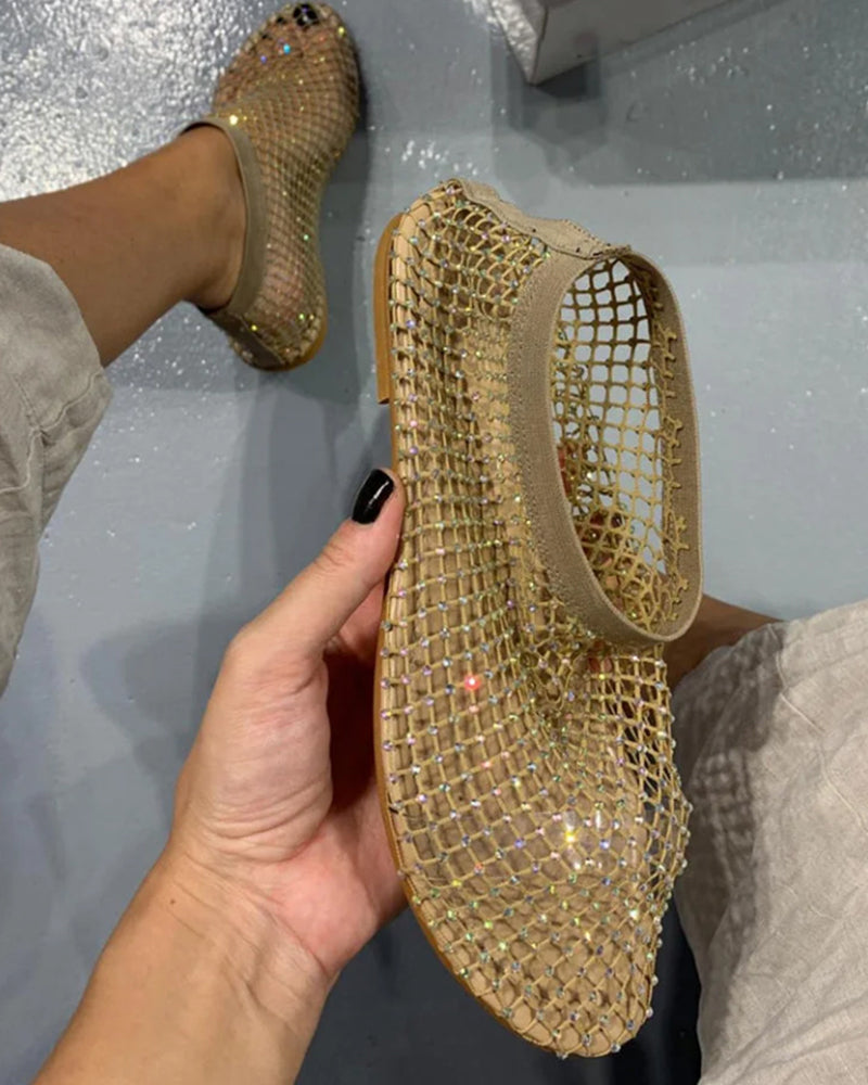 Veala | Glamoureuze Glanzende Ballerina Hakken voor Vrouwen