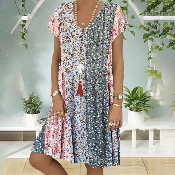 Mini robe Boho à fleurs