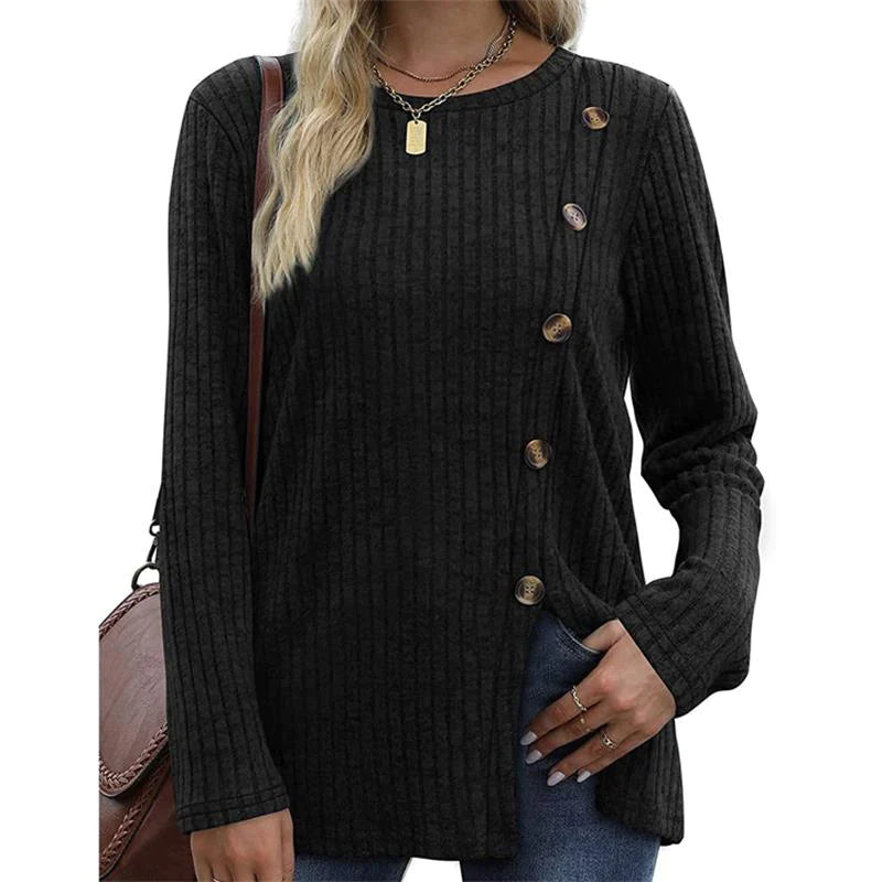 Haut en tricot à ourlet fendu pour femmes