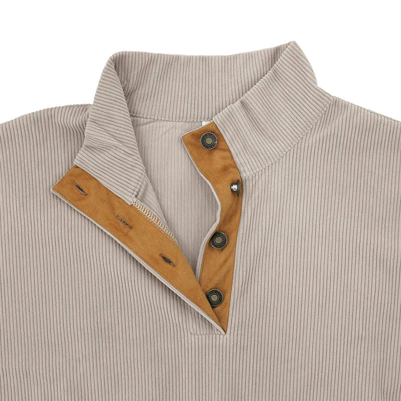 Veala | Moderne Mannen Sweatshirt met Geribbelde Details