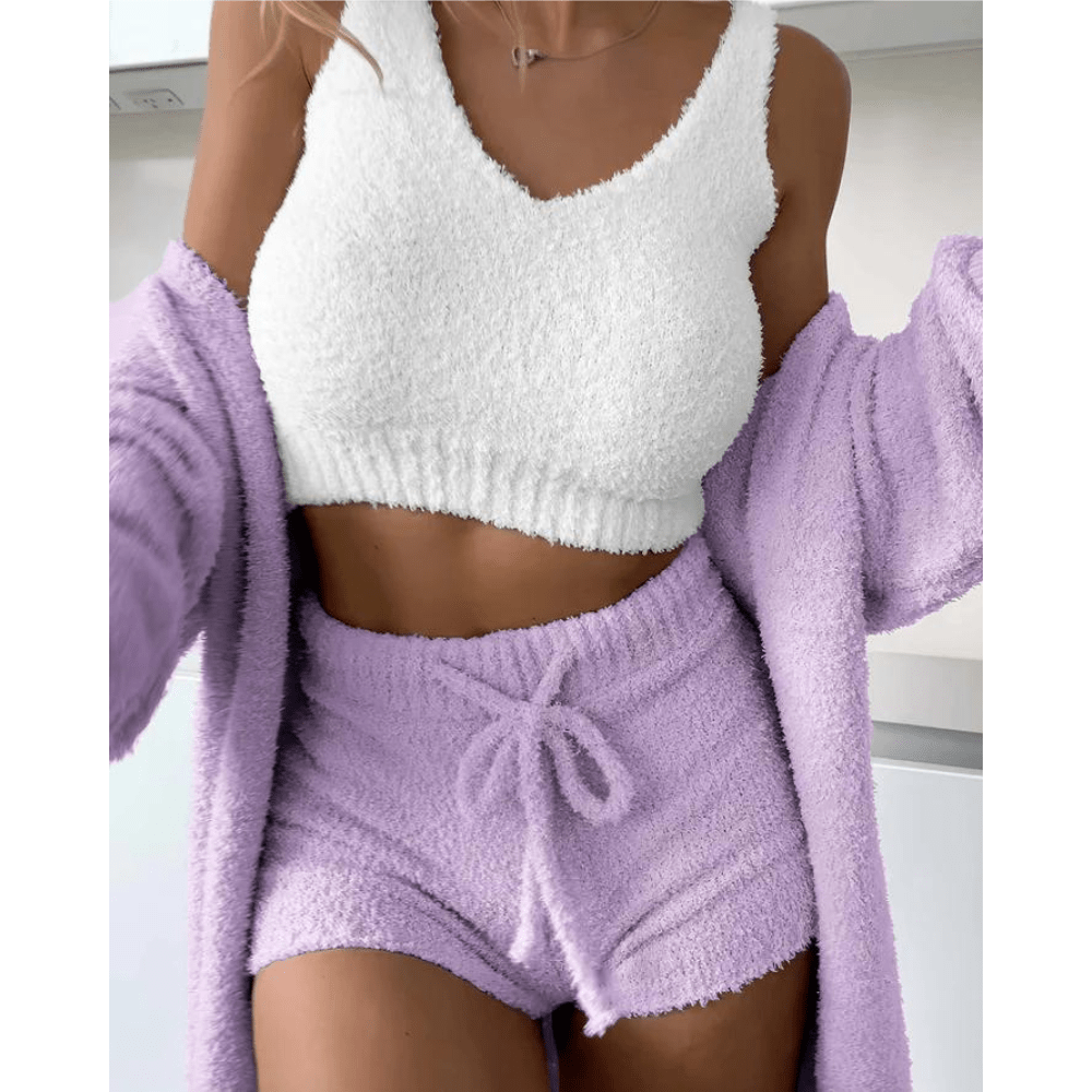 Limora | Ensemble Trio Sensuel (Cardigan, Brassière et Short)