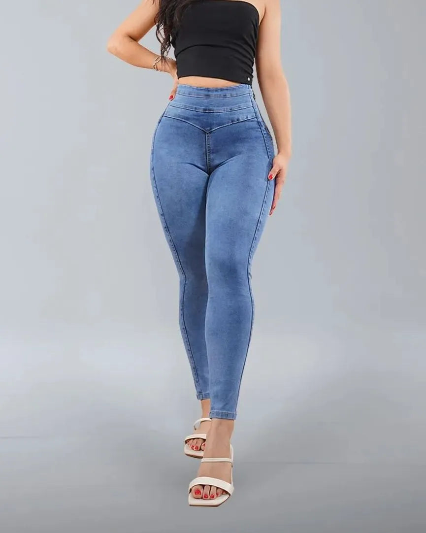 LorenzoZipari™ dames jeans legging met rits