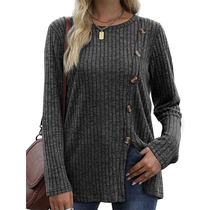 Haut en tricot à ourlet fendu pour femmes