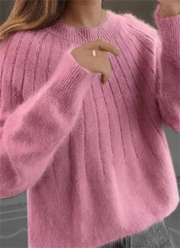 Cripes Pull en tricot doux de couleur unie