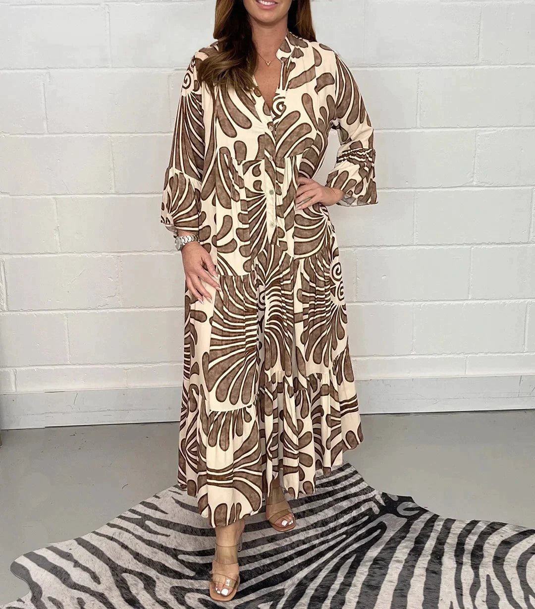 Robe évasée imprimée