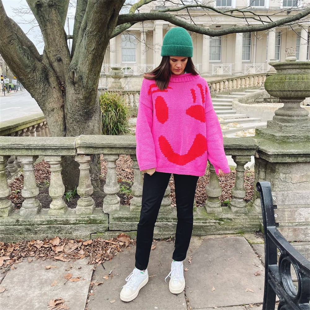 Joyeux dimanche-Pull en Tricot pour Femmes