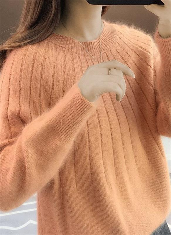 Cripes Pull en tricot doux de couleur unie