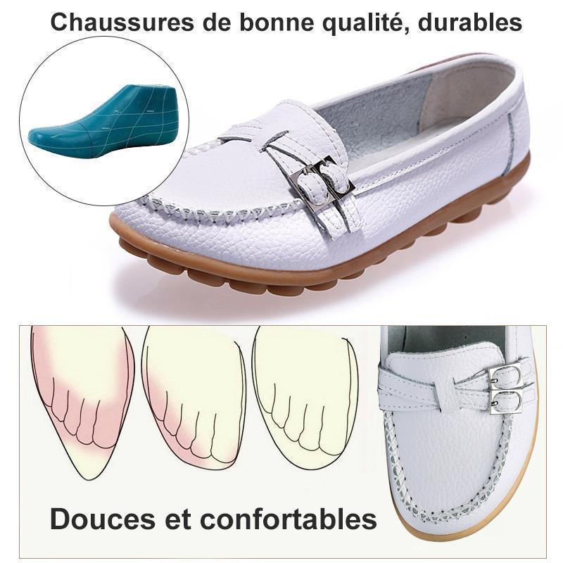 Cripes Mocassin Femme en Cuir, Chaussures Femme en Cuir Confortables