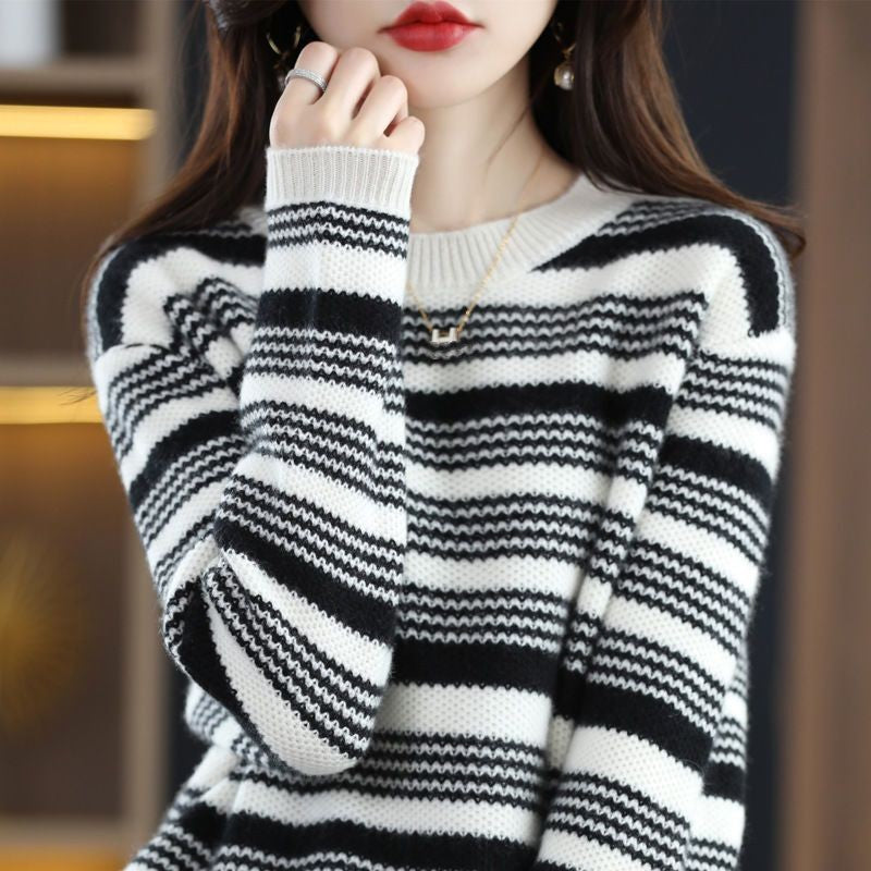 Pull à rayures à la mode pour femmes