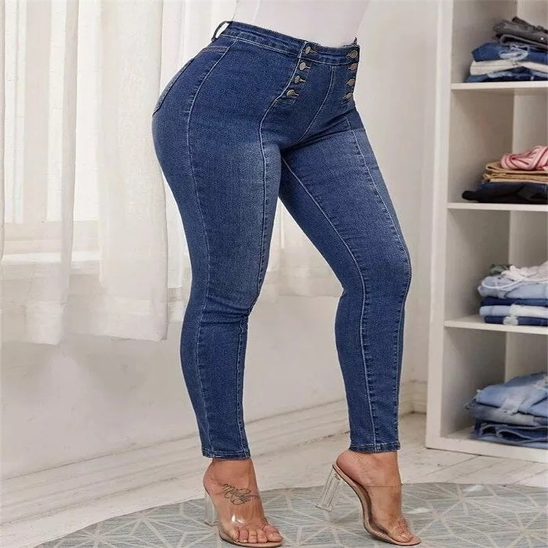 Cripes Jean skinny taille haute à double boutonnage