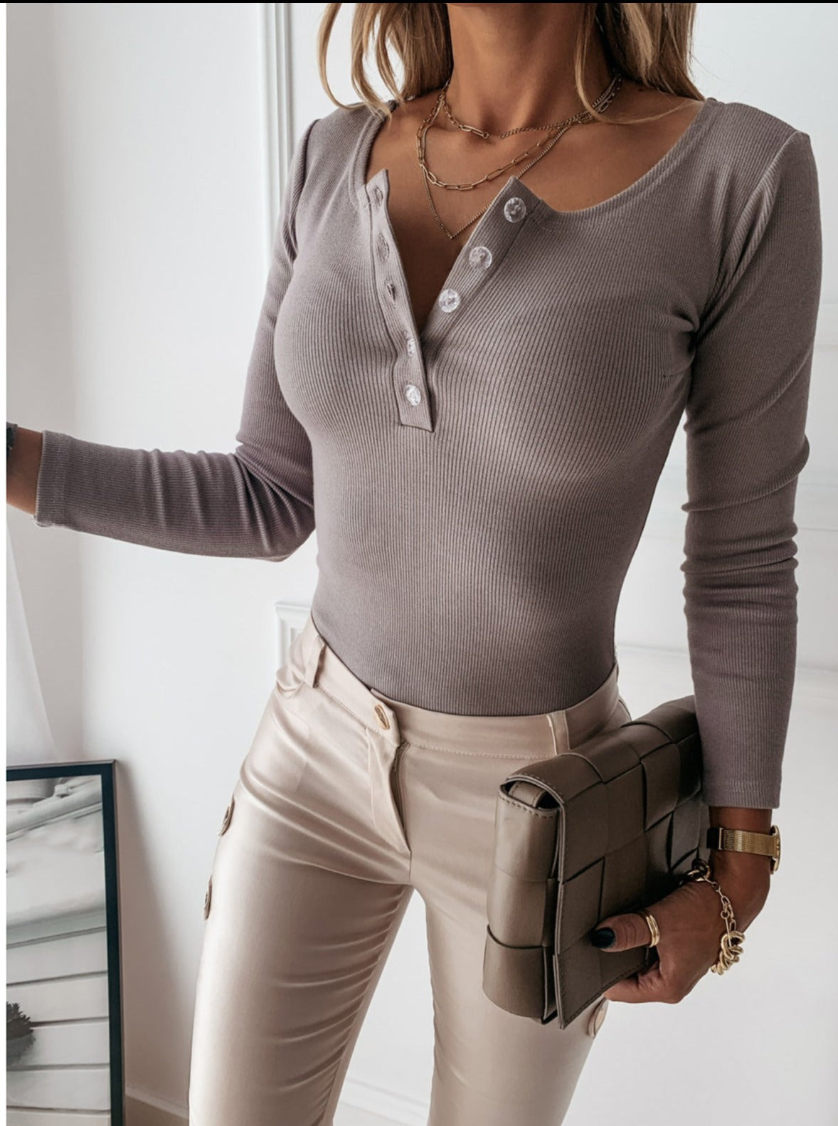 T-shirt Henley côtelé Cripes Carin