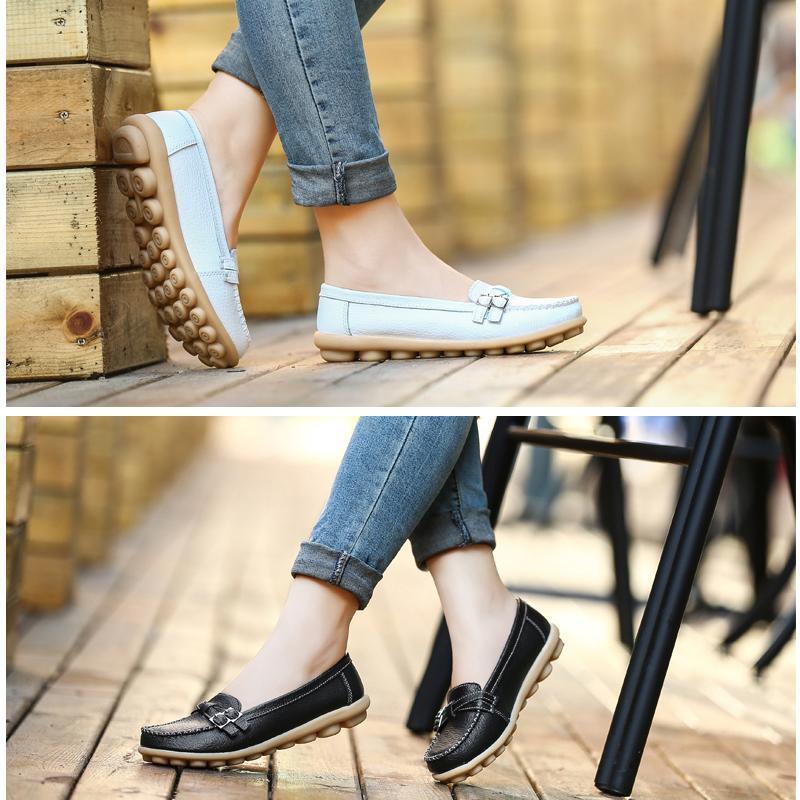 Cripes Mocassin Femme en Cuir, Chaussures Femme en Cuir Confortables