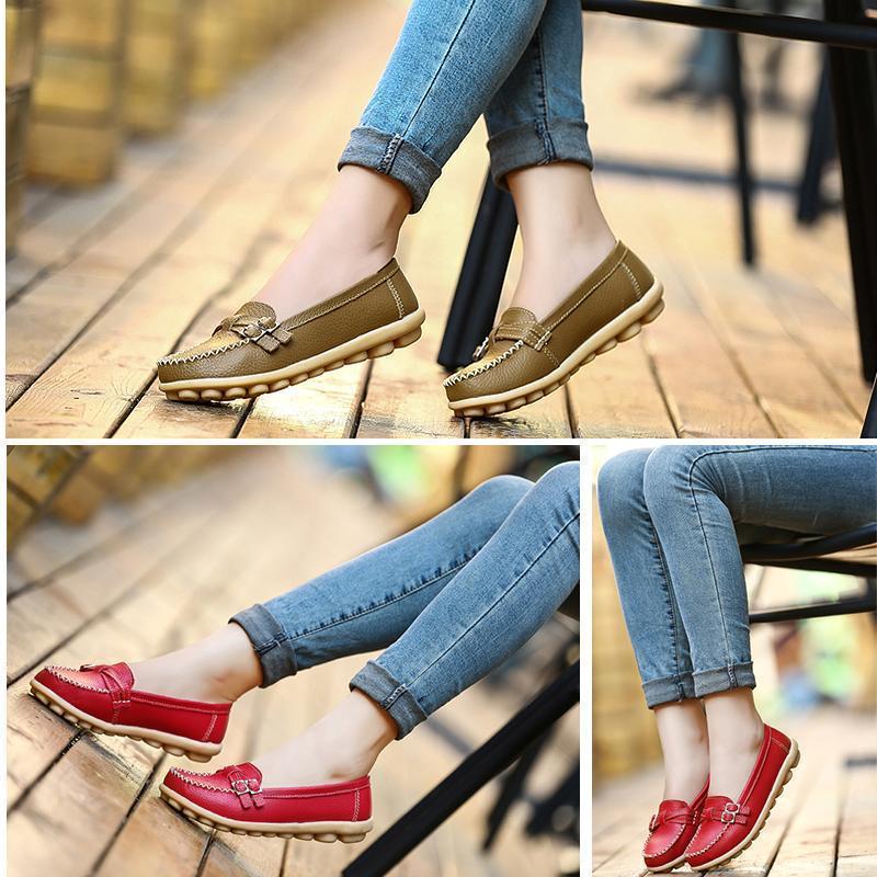 Cripes Mocassin Femme en Cuir, Chaussures Femme en Cuir Confortables