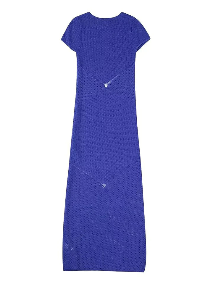 Kimberly | DAMES JURK MET RONDE HALS, HOGE TAILLE EN UITGEHOLDE DETAILS