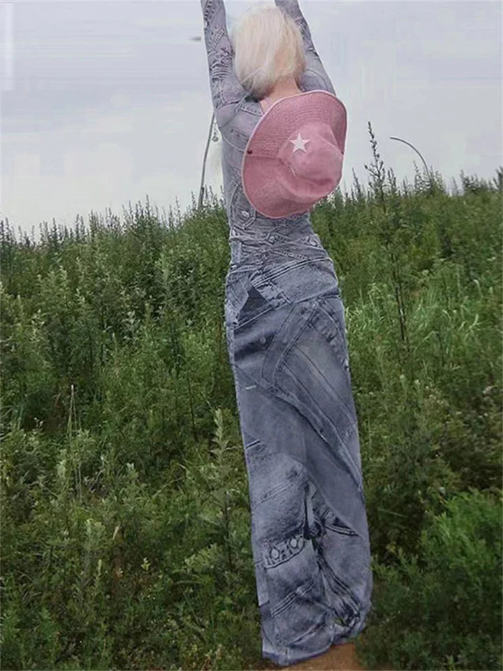 Maci | PRINT MESH MAXI JURKEN MET LANGE MOUWEN