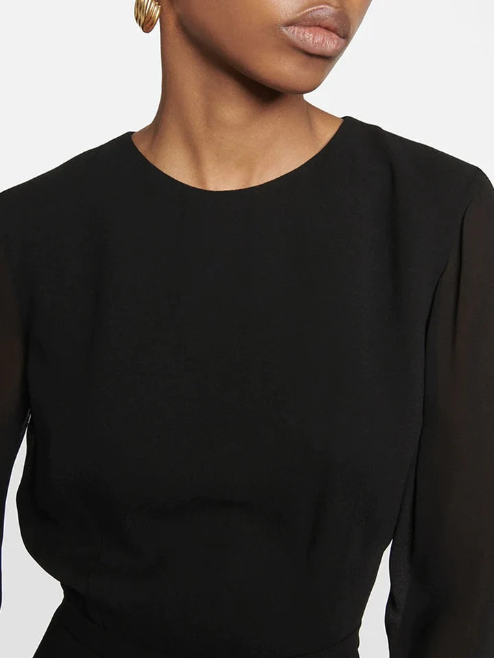 Rosemary | ES JURK MET OPEN RUG, HOGE TAILLE EN VETERDETAILS - MINI-JURK