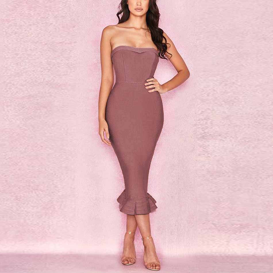 Rylie | Dames elegante strapless slashneck mouwloze zeemeermin