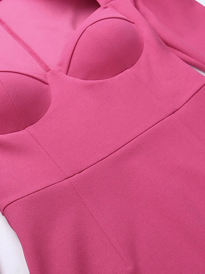 Melissa | DAMES JURK MET EEN SLANK EN VIERKANT HALS MET LANGE MOUWEN