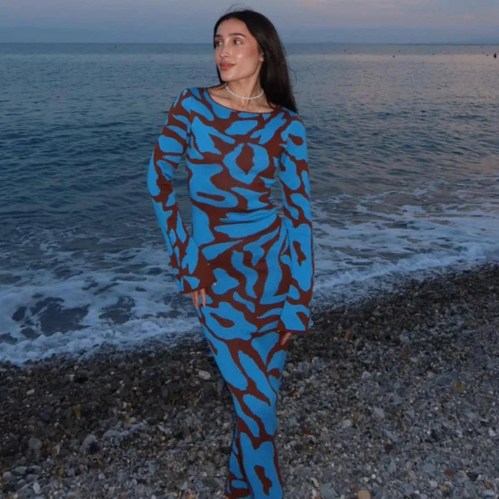 Gabriela | HERFST JACQUARD GEBREIDE JURK