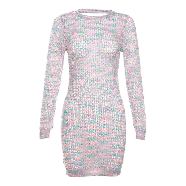 Madeleine | DAMES MAGERE MINI JURK MET OPEN RUG, FEESTJURK