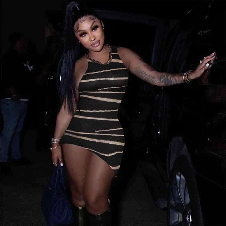 Lisa | DAMES BODYCON KANT GESTREEPTE JURKEN