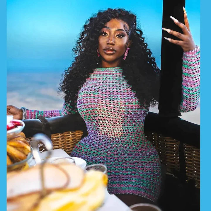 Madeleine | DAMES MAGERE MINI JURK MET OPEN RUG, FEESTJURK