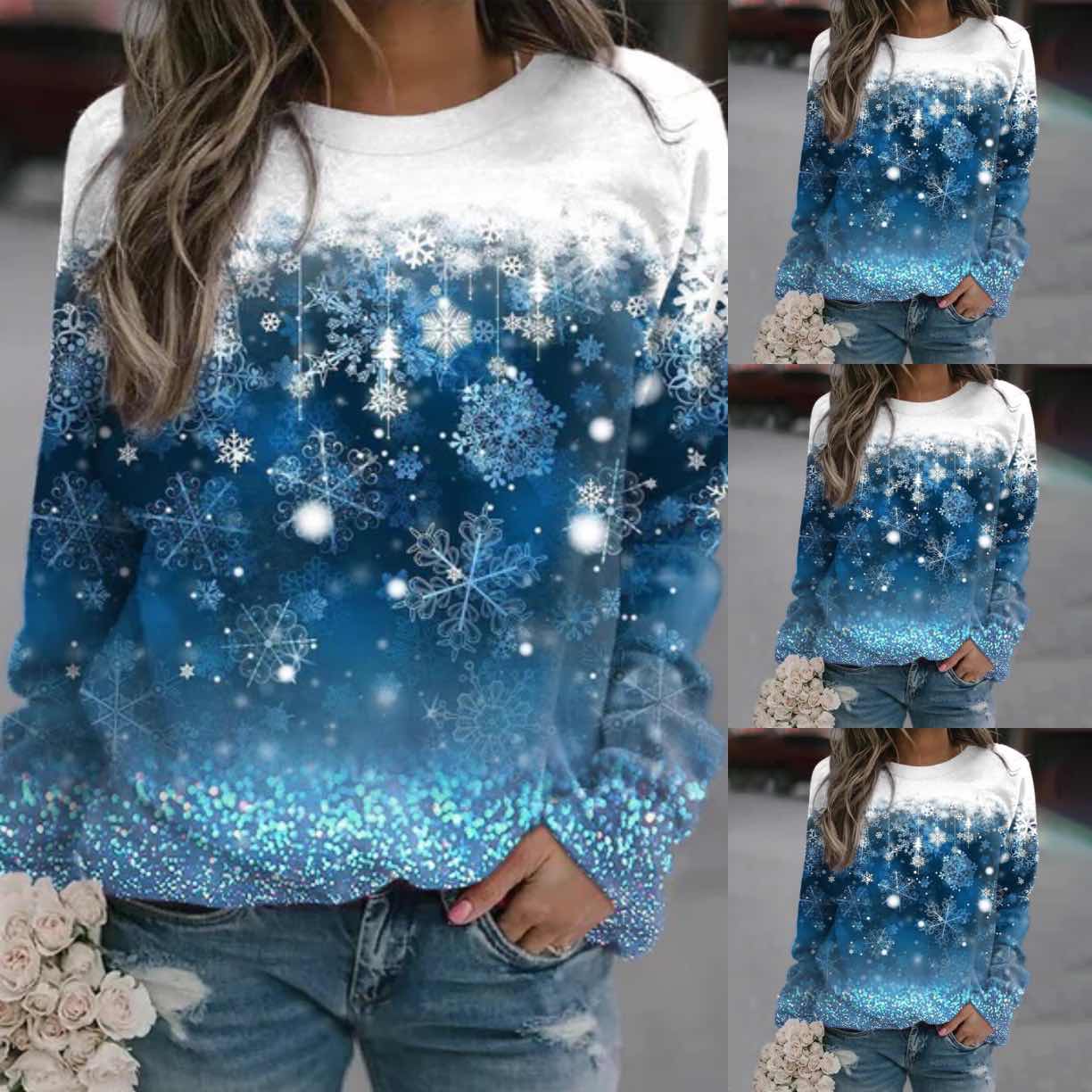 Sweat femme flocon de neige de Noël