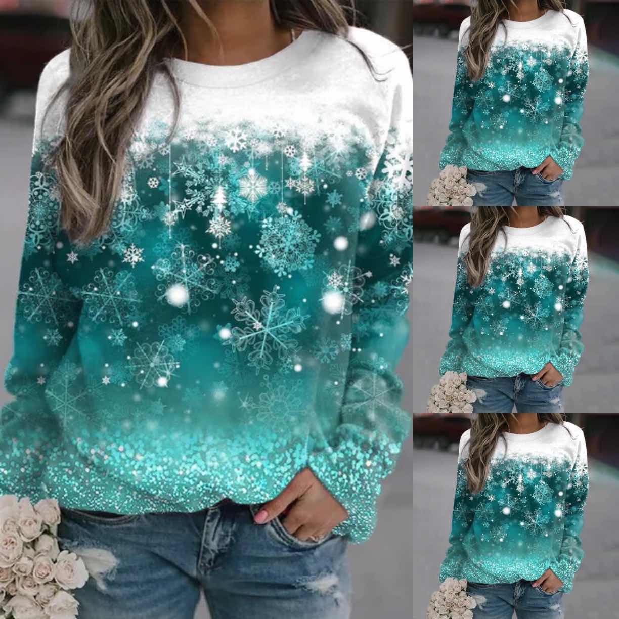 Sweat femme flocon de neige de Noël