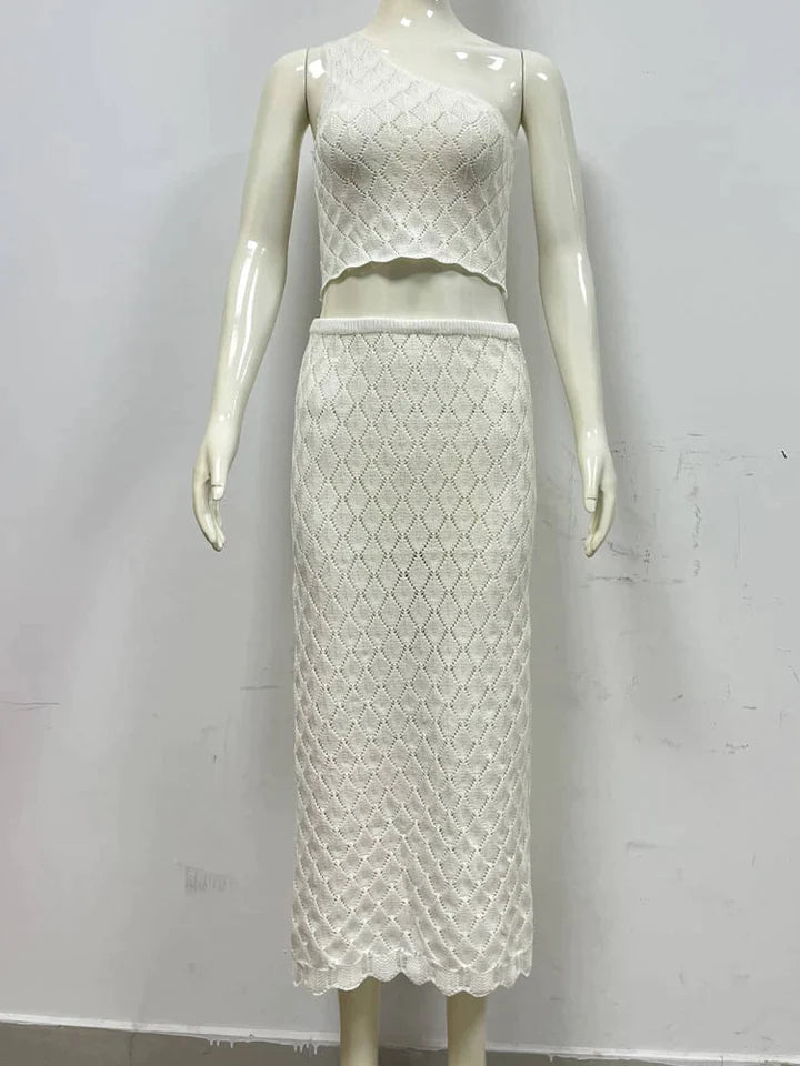 Larissa |  DAMES GEHAAKTE JURK MET OPENINGEN