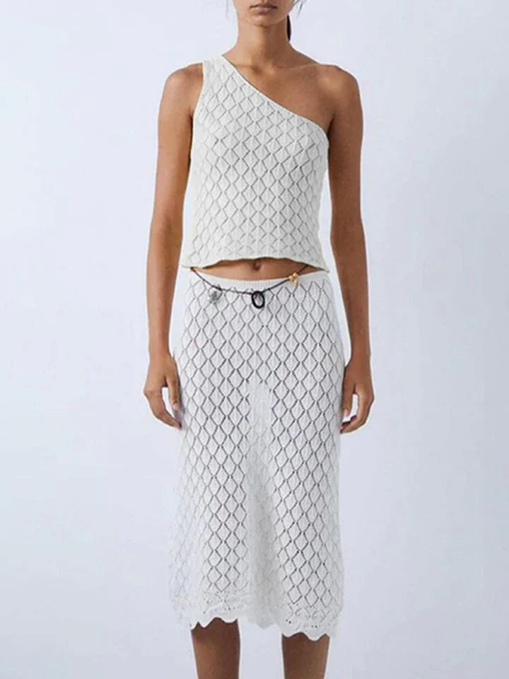 Larissa |  DAMES GEHAAKTE JURK MET OPENINGEN