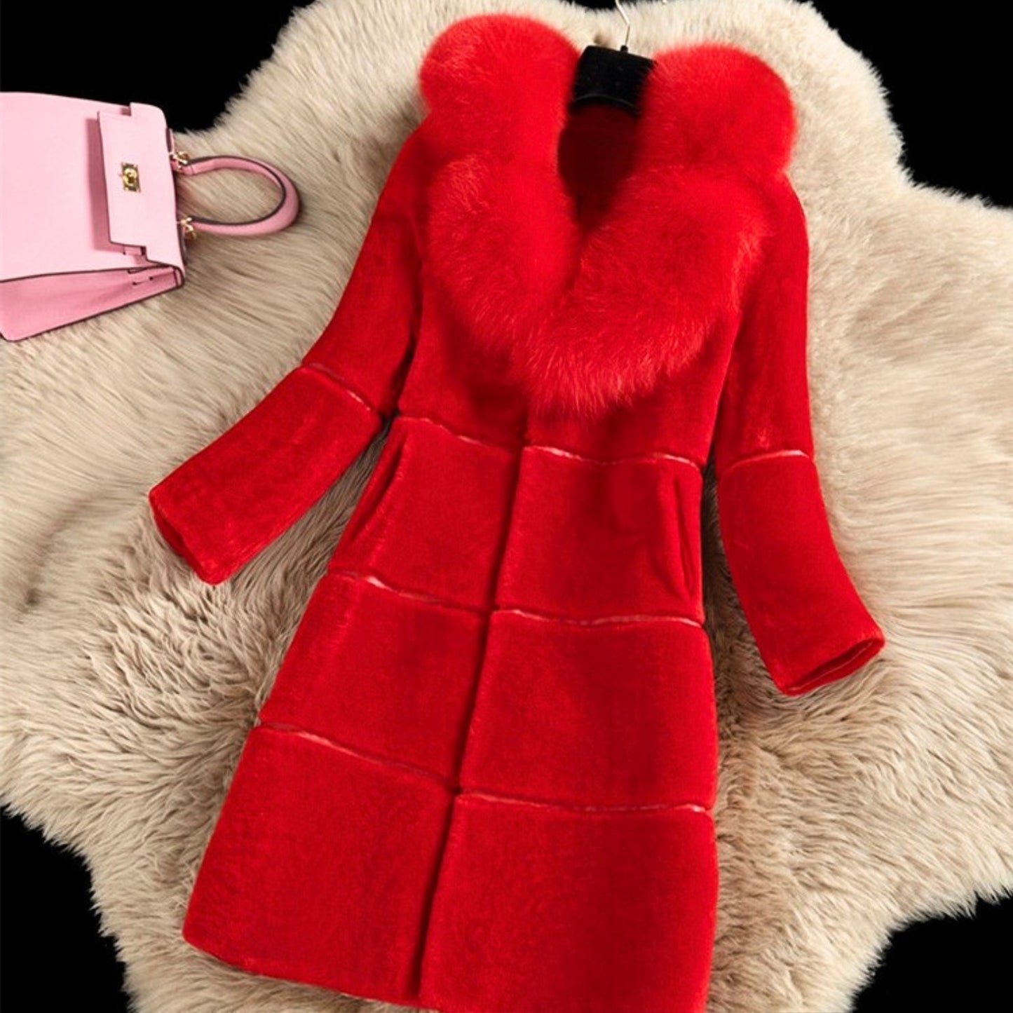 LILOU - VESTE ÉLÉGANTE AVEC COL EN FOURRURE