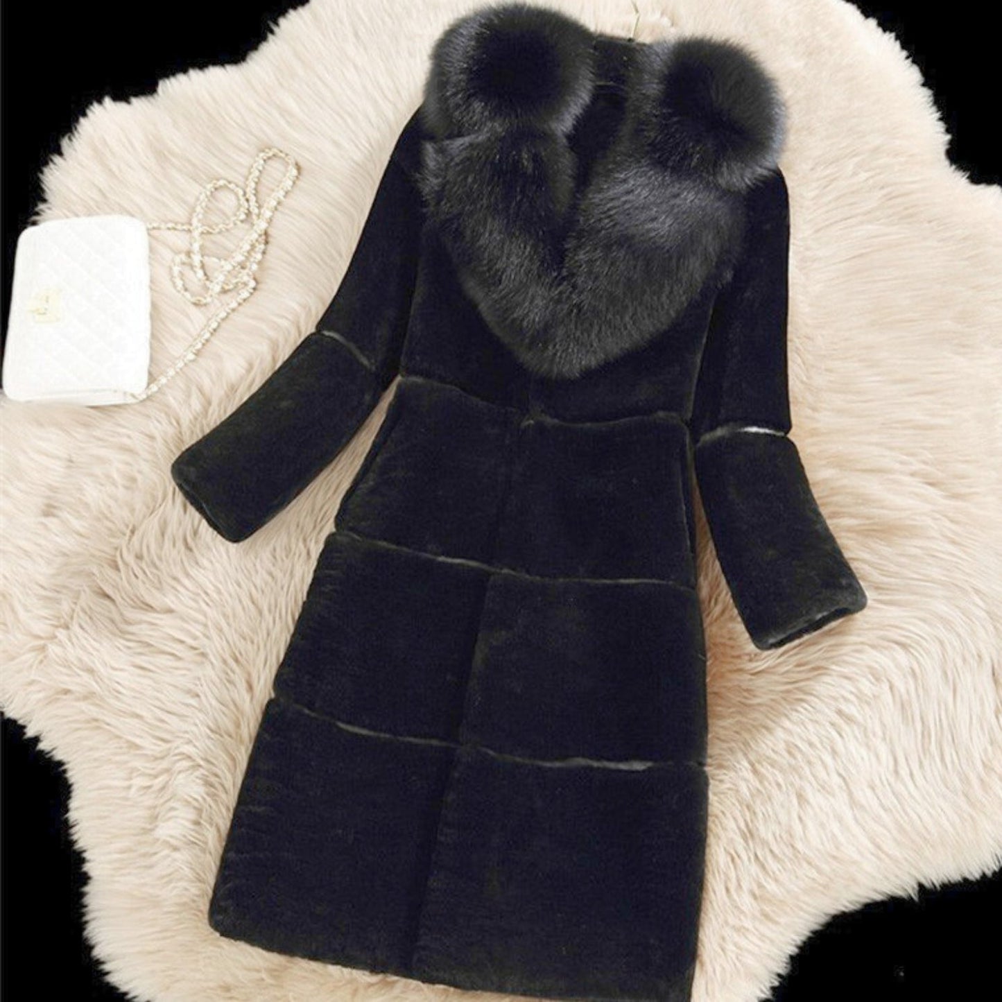 LILOU - VESTE ÉLÉGANTE AVEC COL EN FOURRURE