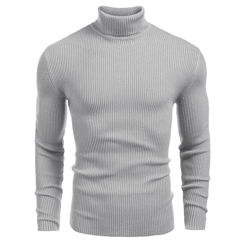 Pull fin à col roulé en tricot pour hommes d'hiver