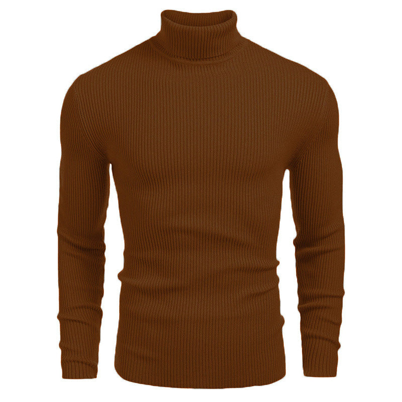 Pull fin à col roulé en tricot pour hommes d'hiver