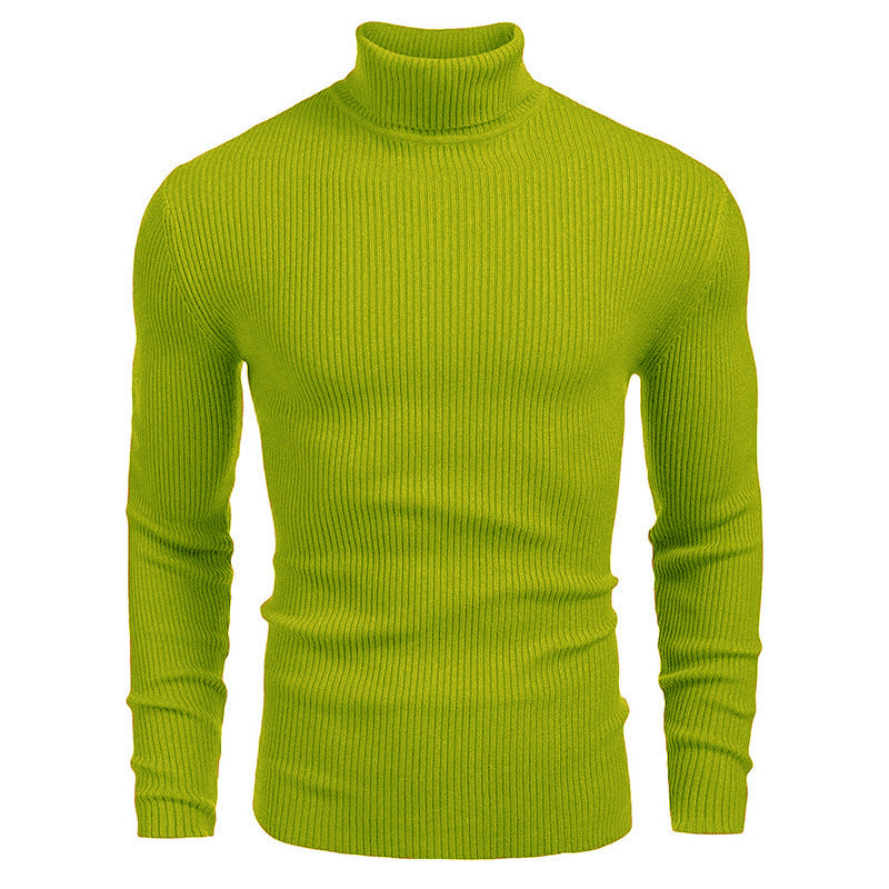 Pull fin à col roulé en tricot pour hommes d'hiver