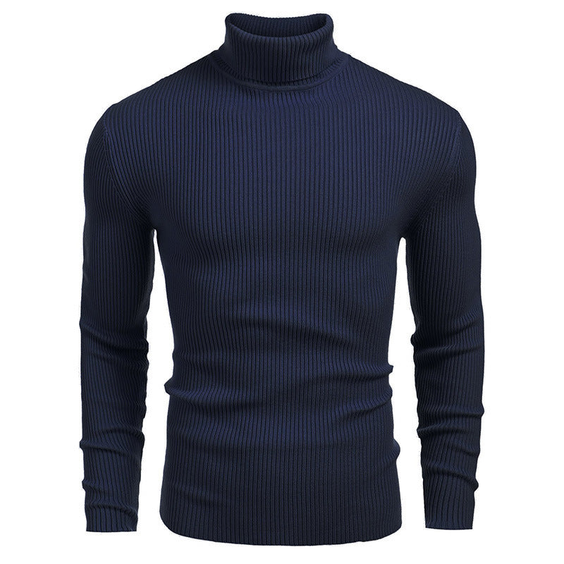 Pull fin à col roulé en tricot pour hommes d'hiver