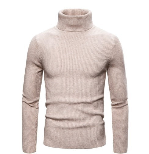 Pull fin à col roulé en tricot pour hommes d'hiver