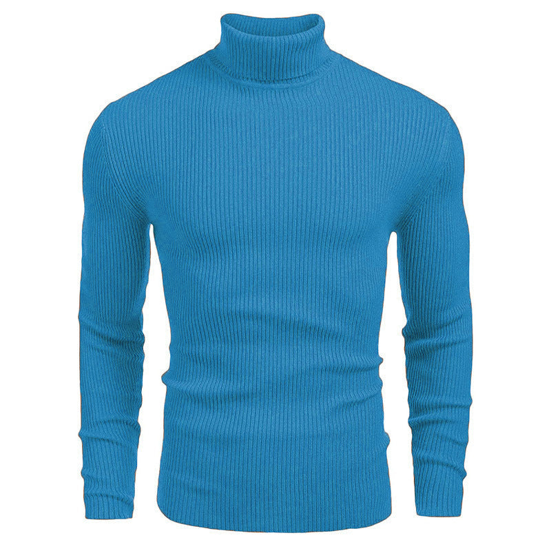 Pull fin à col roulé en tricot pour hommes d'hiver