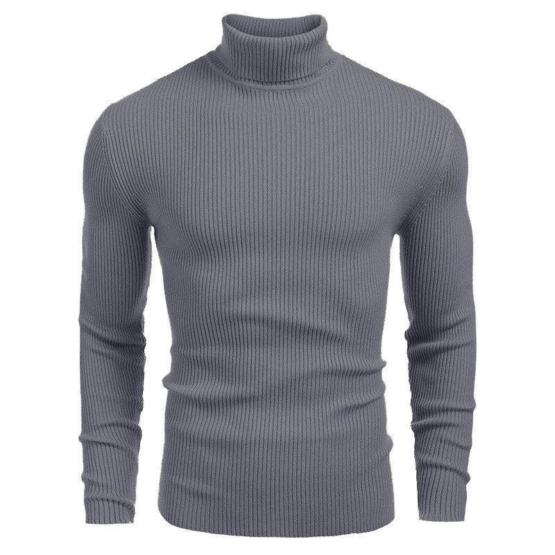Pull fin à col roulé en tricot pour hommes d'hiver
