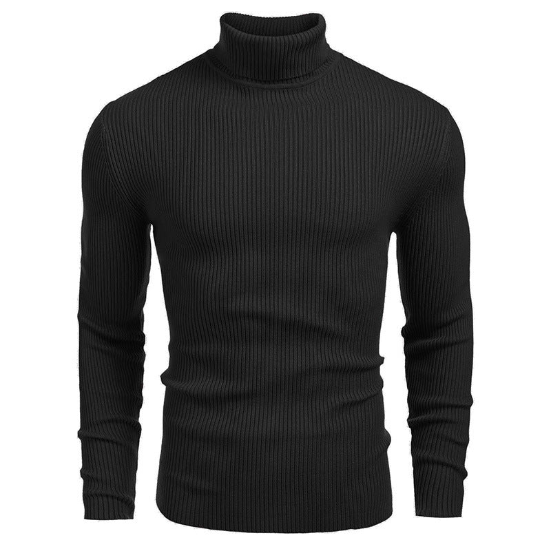 Pull fin à col roulé en tricot pour hommes d'hiver