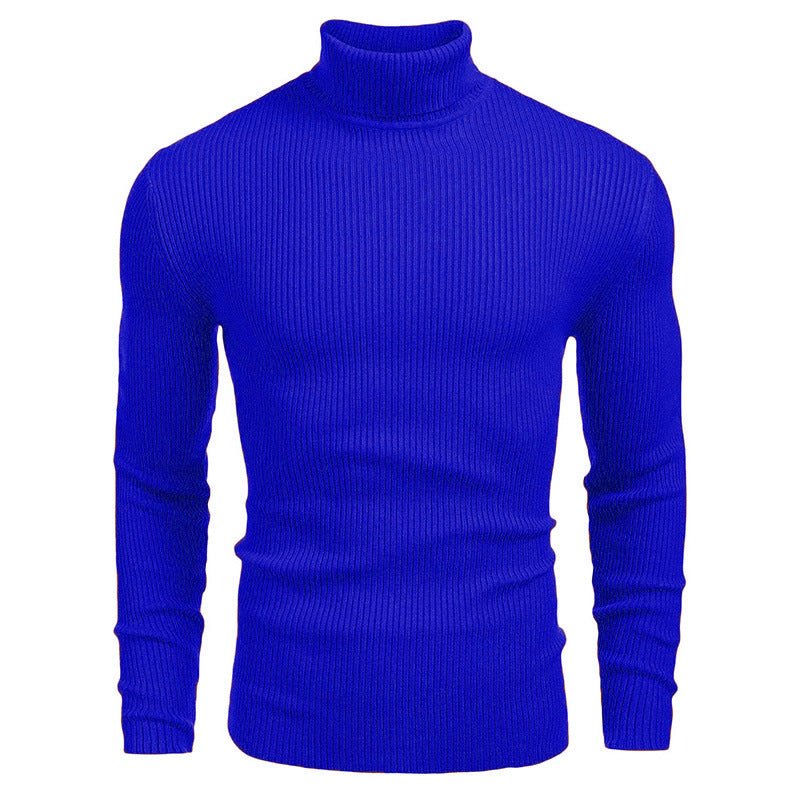Pull fin à col roulé en tricot pour hommes d'hiver